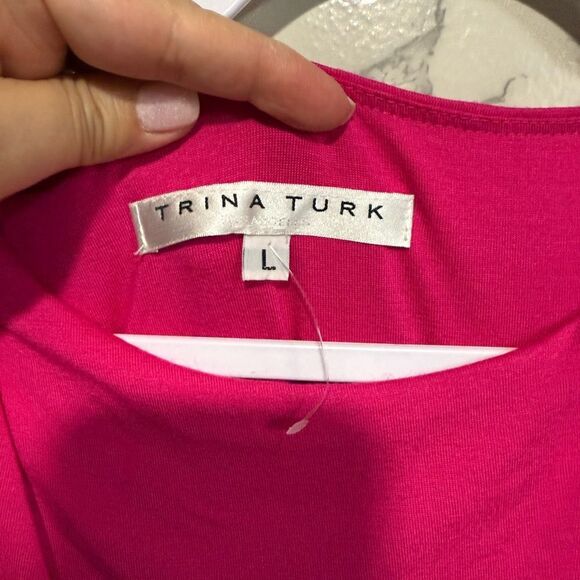 NEW Trina Turk 5th Avenue Colorblocked Blouson Minidress Elegant Size L - Picture 8 of 12